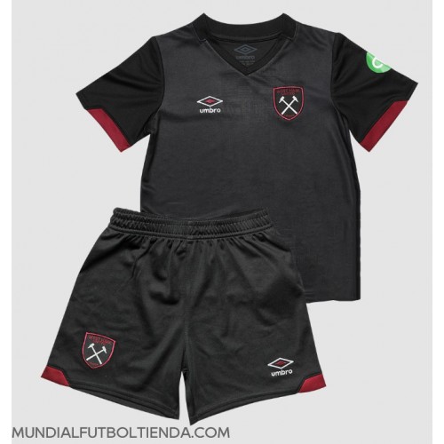 Camiseta West Ham United Segunda Equipación Replica 2024-25 para niños mangas cortas (+ Pantalones cortos)